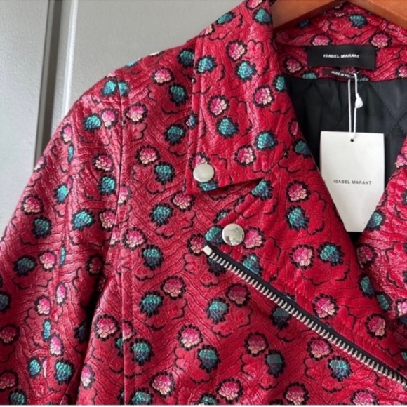 Isabel Marant Heaton Raffia Jacquard Jacket Size 4 - Picture 8 of 9